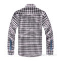 Chemise en coton pure à carreaux à manches longues pour hommes